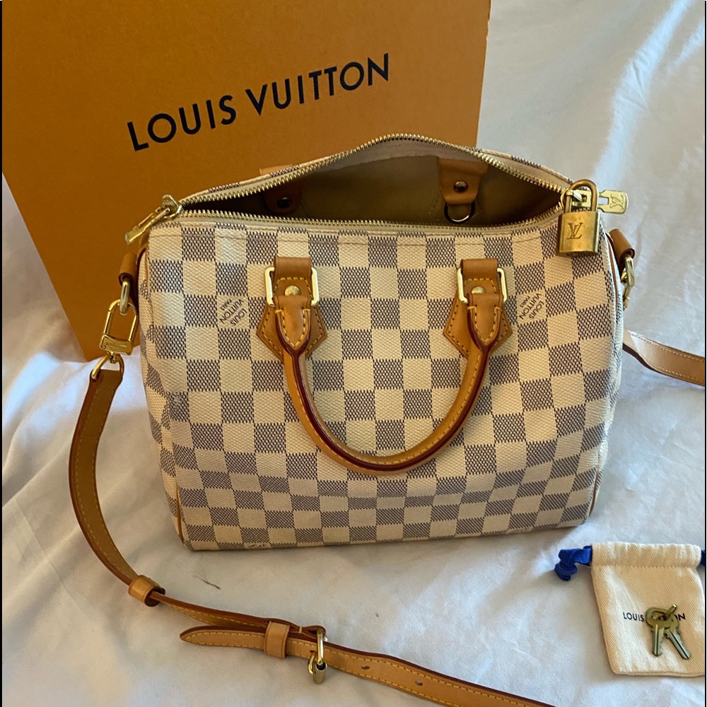 🎈🎈SOLD🎈🎈Louis Vuitton Speedy 25 Azur Bandouliere🌸